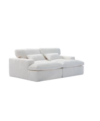 Double Chaise Lounge Indoor, Oversized Upholstered Sleeper Cloud Couch