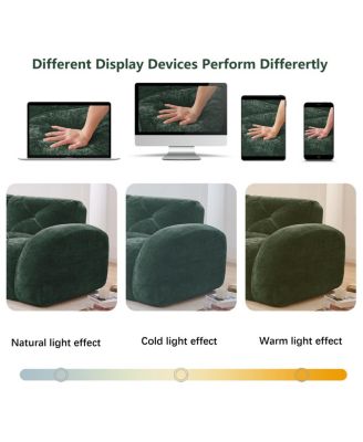 140" Green Velvet Tufted Boneless Sofa with Ergonomic Design, No Assembly