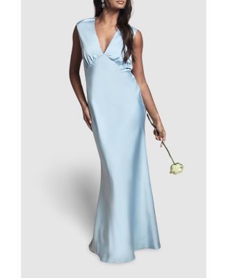 Women's Satin Maxi Bridesmaid Dress