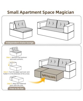 Streamdale Multi-Functional Sectional Sofa Bed with Independent Chaise Lounge
