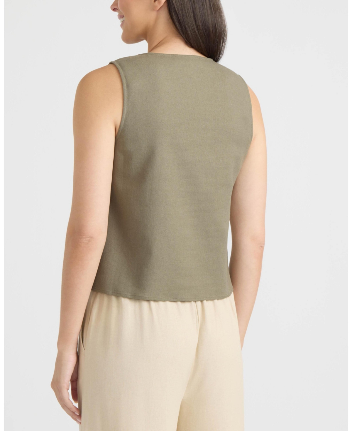 Ellen Tracy Women's Embroidered V-Neck Top