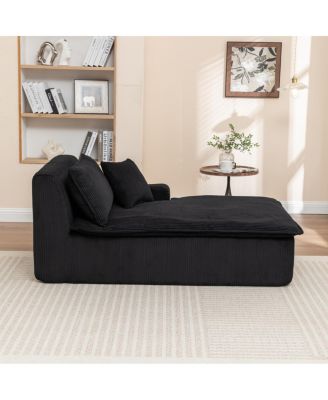 Left Armrest Chaise Lounge Sofa Bed, Oversized Sleeper Chair for Living Room