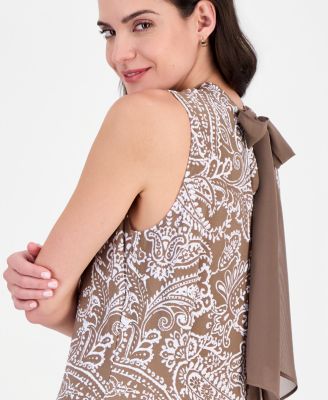 Women's Mock-Neck Sleeveless A-Line Dress