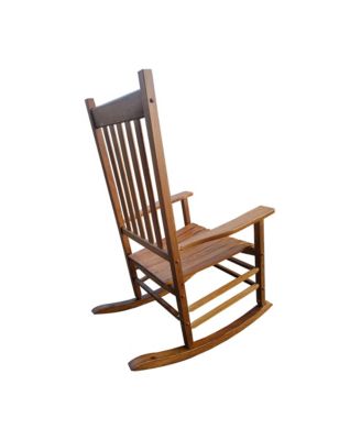Solid Hardwood Rocking Chair for Balcony Porch Wide Seat Armrest Capacity