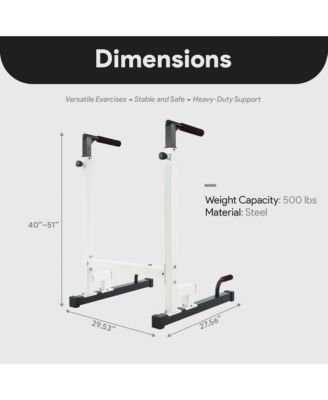 BalanceFrom Multi Function Home Gym Exercise Dip Stand, 500lb Capacity, White