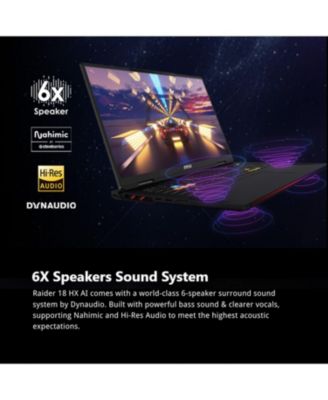 Raider 18 18" Traditional Laptop Intel Core Ultra 9 64GB RAM NVIDIA GeForce RTX 5090 1TB SSD Storage Windows 11 Home 120Hz
