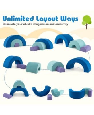 Kids' Rainbow Arc Climber Set with Foam Blocks and Machine