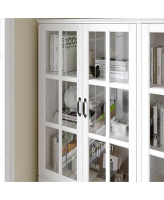3 in 1 Luxurious Large Bookcase with 30 Shelves & Doors