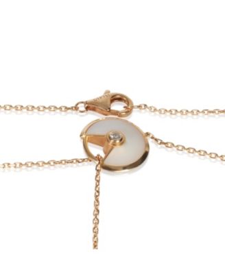Rose Gold Mother Of Pearl and Onyx Amulette de Cartier Lariat Necklace