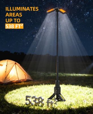 Rechargeable 10050mAh LED Camping Light, 1000LM 10W Portable Work Light with 3 Adjustable Heads, Multi Mode Emergency Lantern
