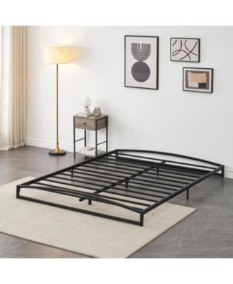 Simple Upholstered Panel Bed Frame, Modern Bed Base with Comfortable Headboard, Multiple Sizes