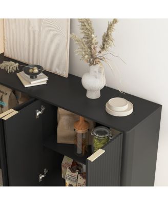 Modern Buffet Cabinet with Storage, Fluted Sideboard, Credenza, Console Table