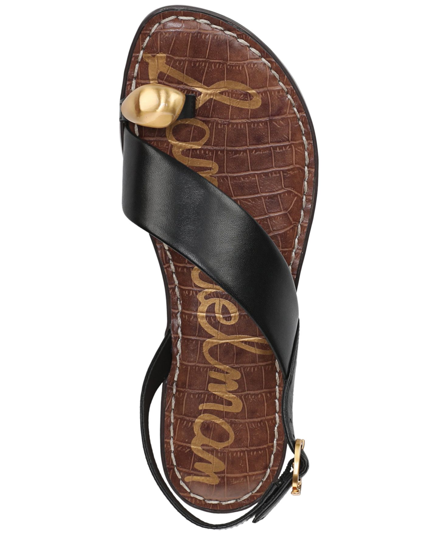 Женские сандалии Sam Edelman Grace Strappy, цвет: Чёрный кожаный — фото 4