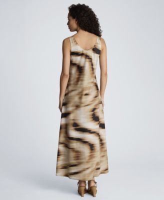 Women's Sleeveless Scoop Neck Long Slip Dress