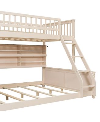 Twin XL over Bunk Bed with Shelving, Lights & Pegboard