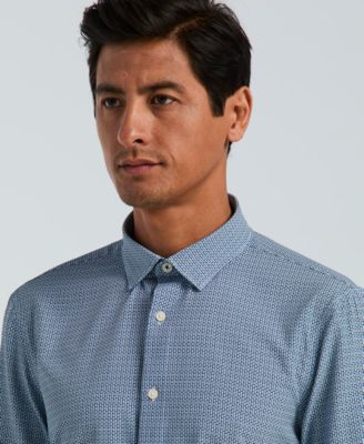 Men's Slim-Fit Mini Geometric Print Shirt