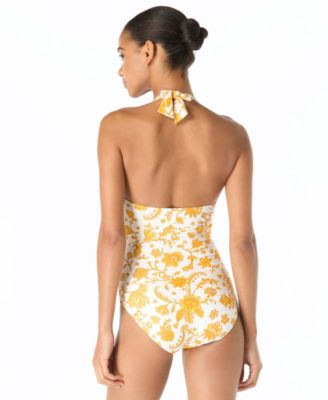 Women's Halter Neck Printed One-Piece Swimsuit