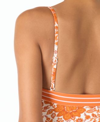 Women's Bandeau Neck Printed One-Piece Swimsuit