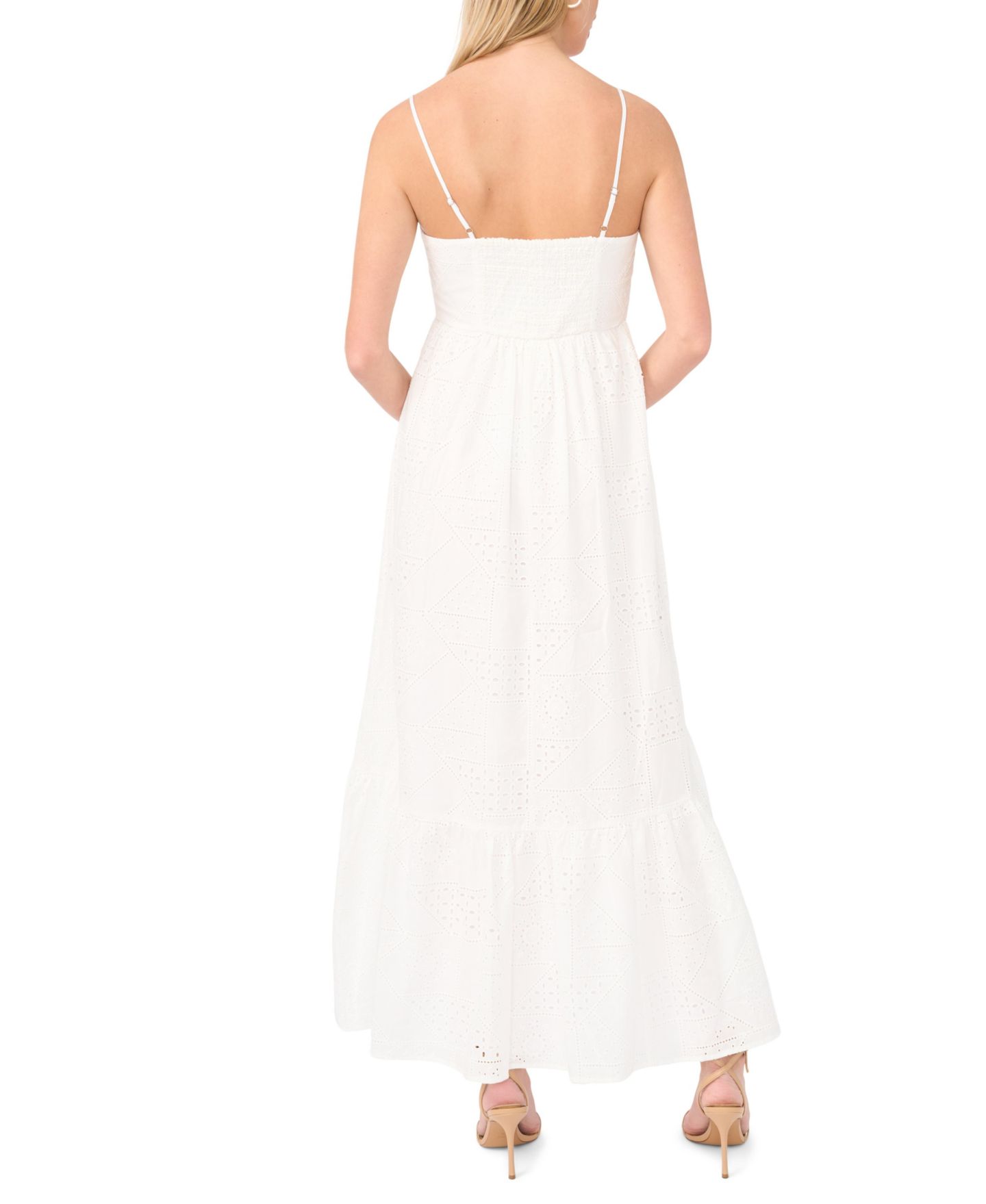 Женское платье 1.STATE Square Neck Eyelet Maxi, цвет: Белый — фото 4