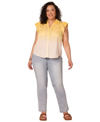Plus Size Collared Neck Shirt