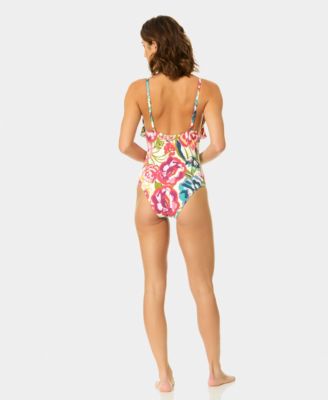 Women's V-Neck One-Piece Swimsuit