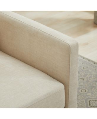 Square Swivel Accent Chair, Chenille Upholstered Leisure Chair, 360° Rotation Comfy Armchair