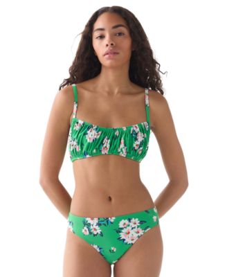 Women's Straight Neck Shirred Bralette Top