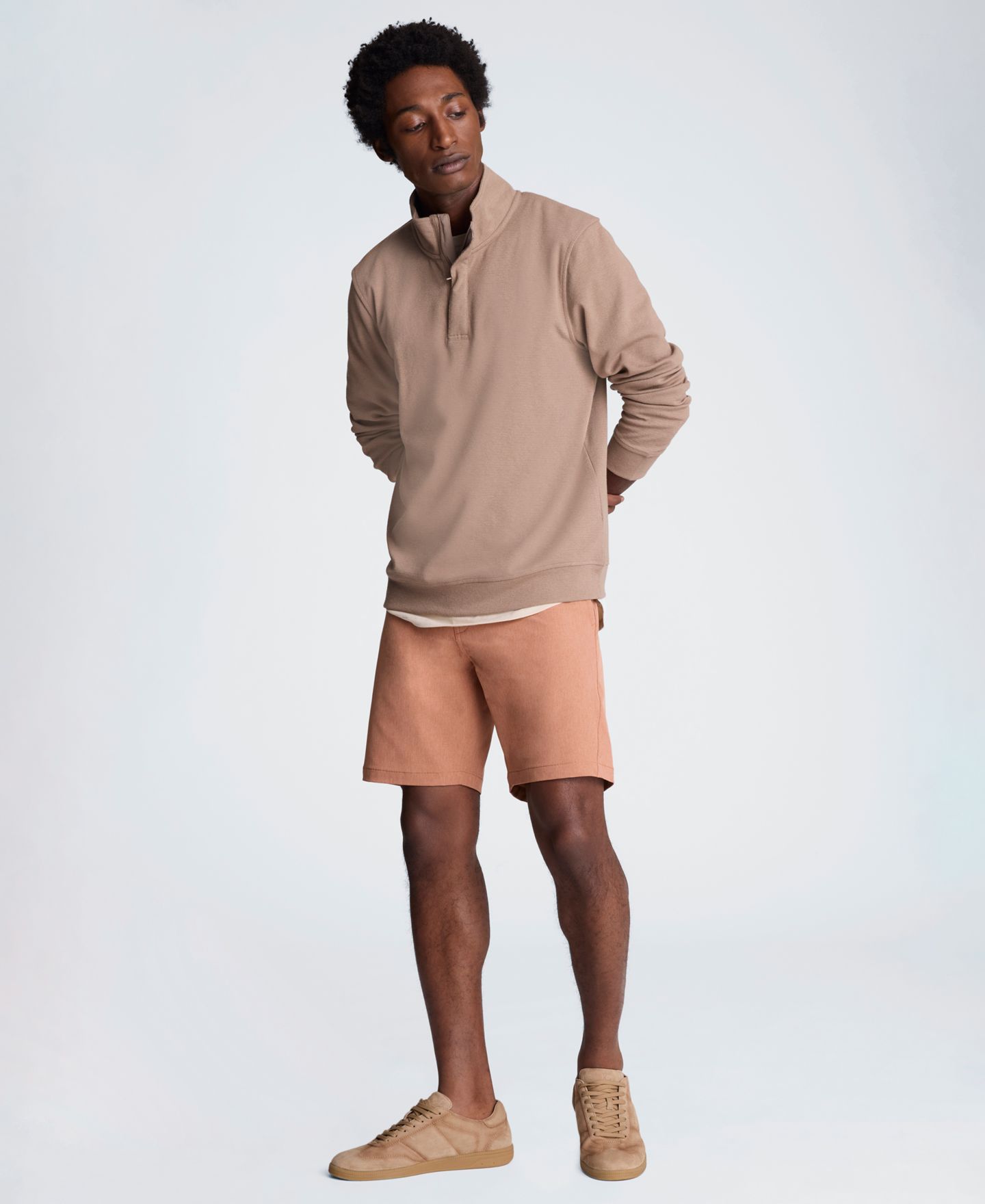 Мужские шорты Kenneth Cole Slim Fit, цвет: Меланжевый оранжевый — фото 2