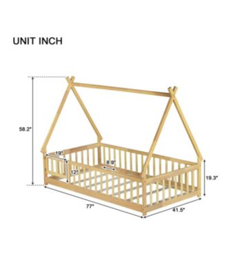 Wood Full Size Loft Bed with Built-in Wardrobe, Desk, Storage Shelves and Drawers