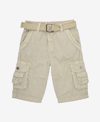 Big Boys Belted Twill Cargo Shorts