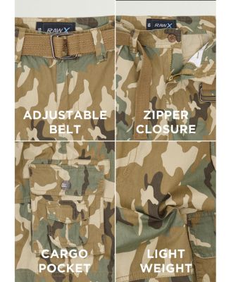 Big Boys Belted Twill Cargo Shorts