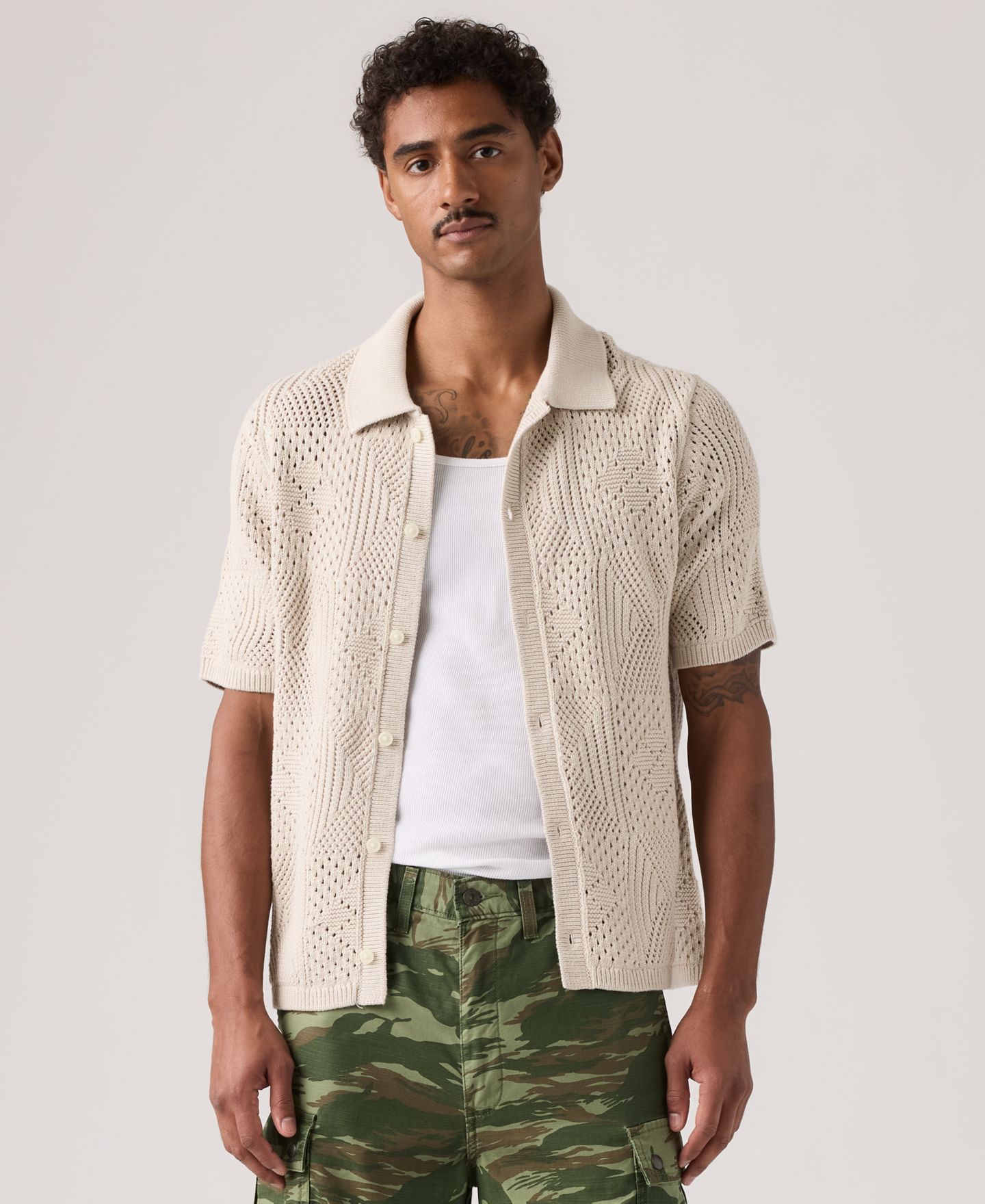 Мужской свитер Levi's Premium Short-Sleeve Sweater, цвет: Pumice — фото 1
