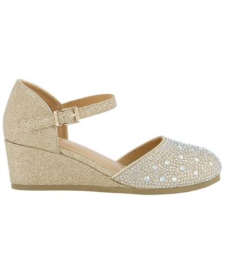 Girls' 1-13 Crystal-Embellished Ankle-Strap Wedge Shoes