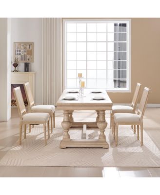  French Country Dining Chairs, Rattan Back