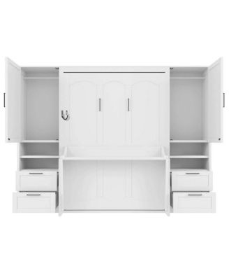 Murphy Bed with Closet, Drawers, and Shelves