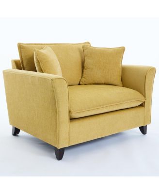 Chenille Oversized Armchair, Comfy Chair and a Half Single Sofa with Pillow