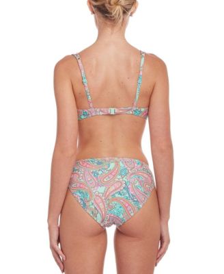 Women's Paisley Print Underwire Bikini Swimsuit Top Bra Sizing