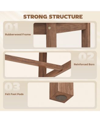 Farmhouse Wooden Dining Chairs Set of Fabric Kitchen Chairs