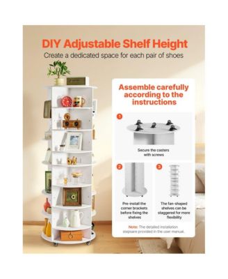 7-Tier Rotating Shoe Rack with Adjustable Shelves