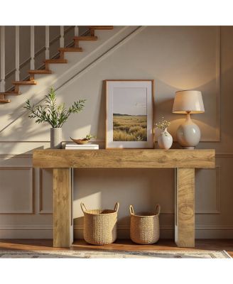  Farmhouse Entryway Console Table with Storage