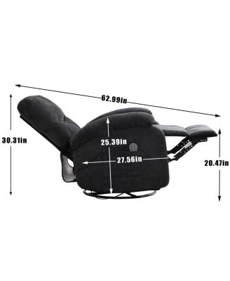 Hot massage manual lounge chair with rocker arms, rotating fabric, cup holder