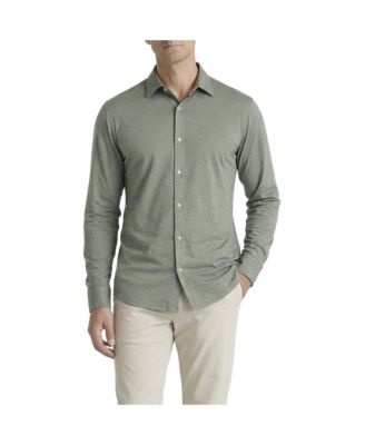 Men's Office-Leisure Collection Melange Seamless Long Sleeve Shirt