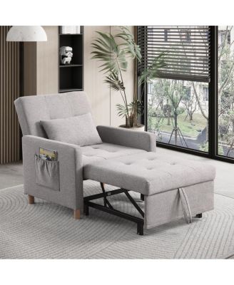 Convertible Sleeper Sofa Chair Bed with Pillow, Adjustable Multi-Functional Sleeper Chair