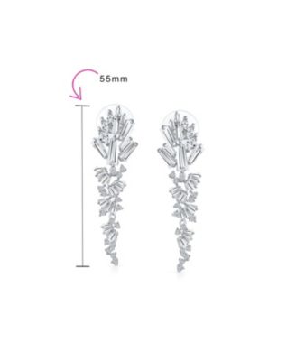 Long Cocktail Cubic Zirconia CZ Marquise Waterfall Dangle Chandlier Earrings