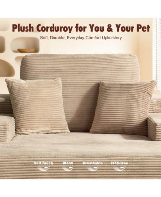 Chaise Lounge Chair, Oversized Plush Upholstered Boneless Sofa Bed, Deep Seat Sleeper Cloud Couch for Living Room, No Assembly Required