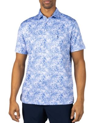 Men's Distressed Tropical Printed Performance Polo