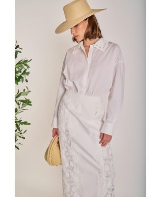 Women's Crochet Collar Detailed Shirt