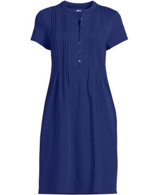 Plus Size Cotton Modal Pintuck Short Sleeve Dress