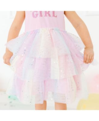 Toddler Girls Birthday Fairy Dust Short Sleeve Tutu Dress