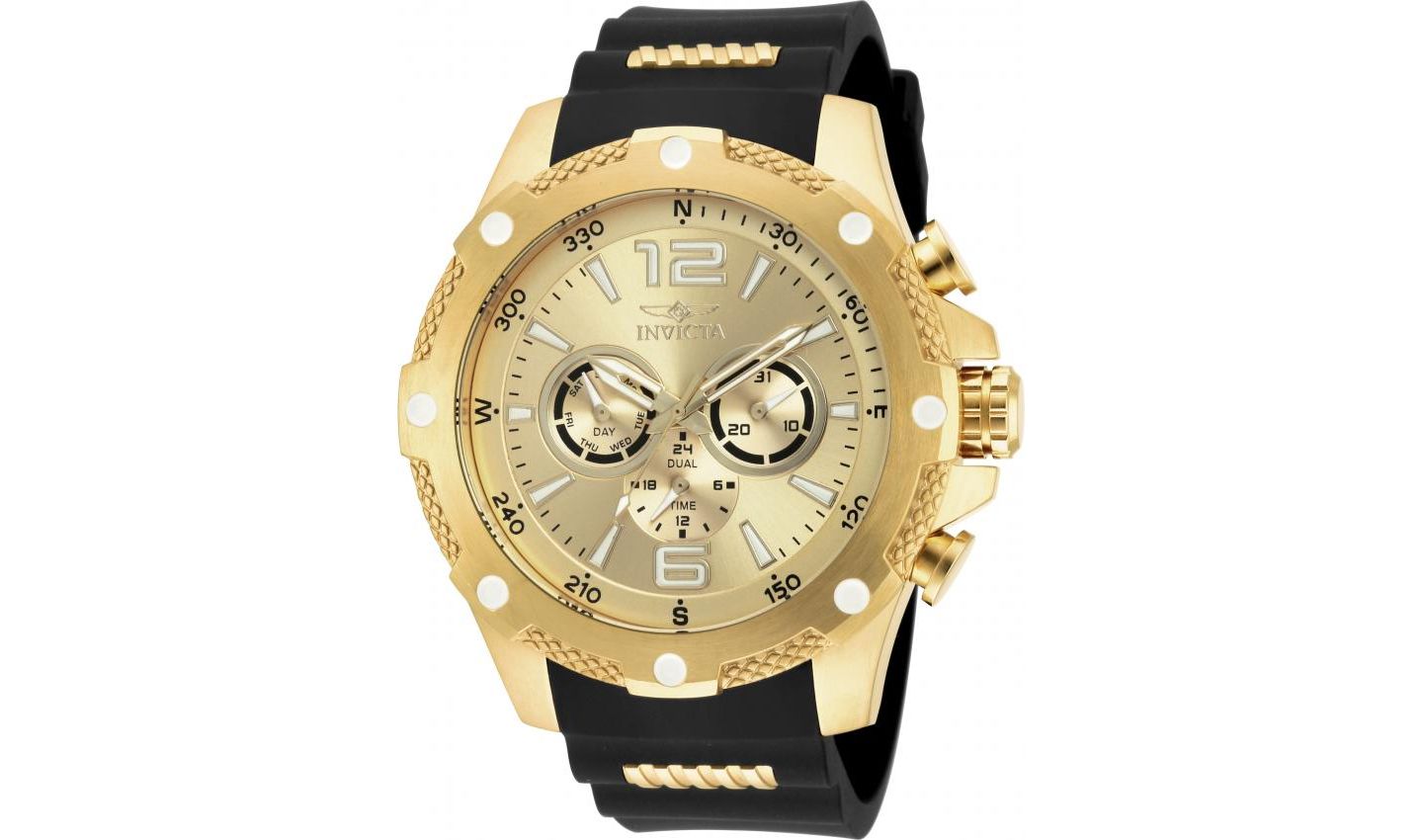 Мужские часы Invicta 19660 I-Force Quartz Chronograph Gold Dial, цвет: Двухцветный — фото 2